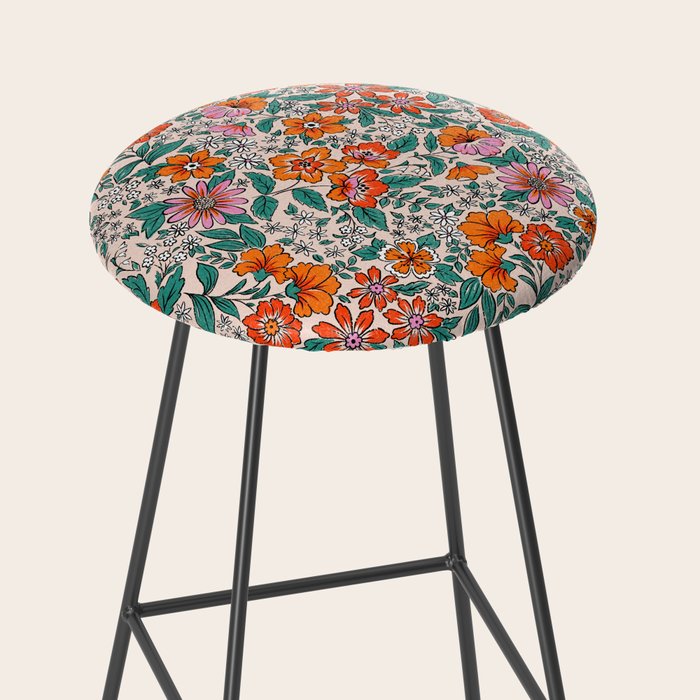 Posey - pink, orange, and teal Stool Gallery Image 2