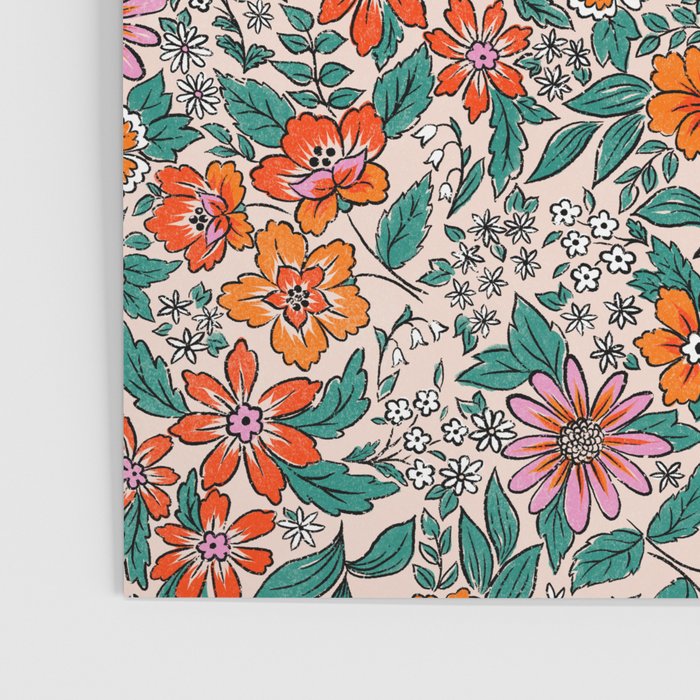 Posey - pink, orange, and teal Poster Gallery Image 3