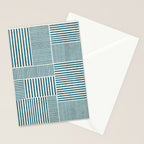 Teal Bold Lines Geometric Composition Artwork Stationery Card Gallery Image 2