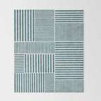 Teal Bold Lines Geometric Composition Artwork Throw Blanket Gallery Image 2