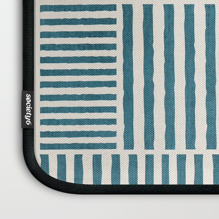 Teal Bold Lines Geometric Composition Artwork Laptop Sleeve Gallery Image 3