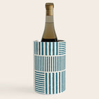 Teal Bold Lines Geometric Composition Artwork Wine Chiller Gallery Image 2