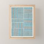 Teal Bold Lines Geometric Composition Artwork Mini Art Print Gallery Image 1