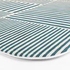 Teal Bold Lines Geometric Composition Artwork Bath Mat Gallery Image 3