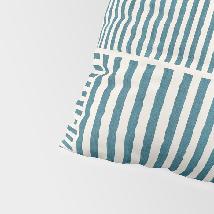 Teal Bold Lines Geometric Composition Artwork Pillow Sham Gallery Image 4