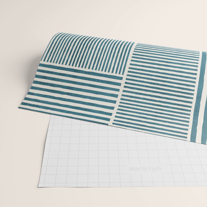 Teal Bold Lines Geometric Composition Artwork Wrapping Paper Gallery Image 2