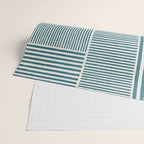 Teal Bold Lines Geometric Composition Artwork Wrapping Paper Gallery Image 2
