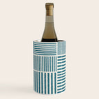 Teal Bold Lines Geometric Composition Artwork Wine Chiller Gallery Image 1