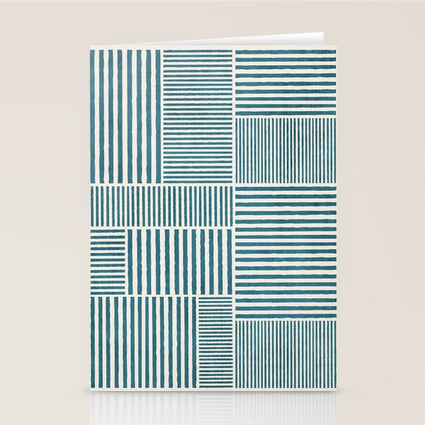 Teal Bold Lines Geometric Composition Artwork Stationery Card Gallery Image 2