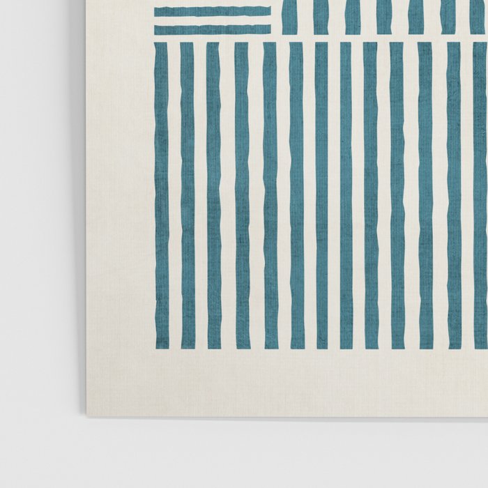 Teal Bold Lines Geometric Composition Artwork Poster Gallery Image 3