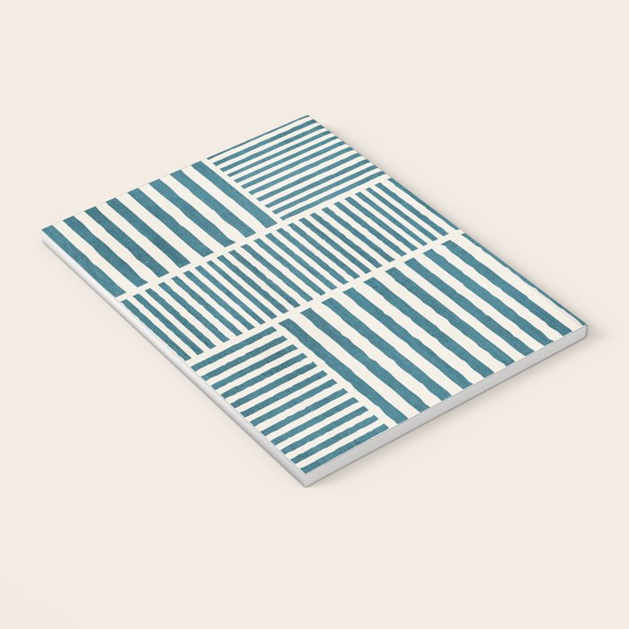 Teal Bold Lines Geometric Composition Artwork Notebook Gallery Image 3