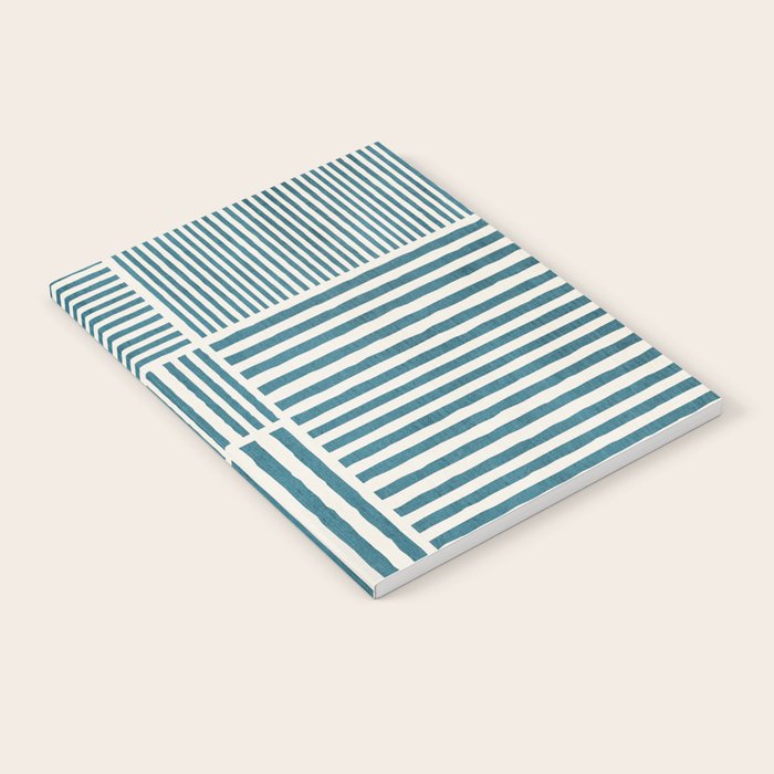 Teal Bold Lines Geometric Composition Artwork Notebook Gallery Image 2