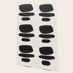Mid Century Modern Minimalist Abstract Art Brush Strokes Black & White Ink Art Tribal Pebbles Wallpaper Gallery Image 2