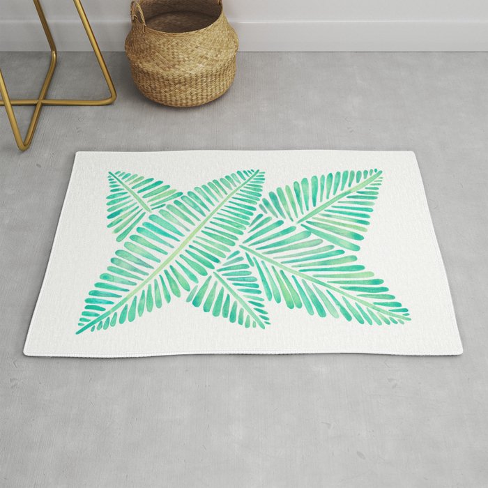 Tropical Banana Leaves - Mint Palette Rug Gallery Image 1
