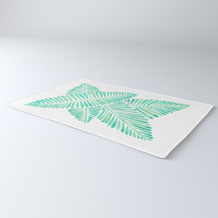 Tropical Banana Leaves - Mint Palette Rug Gallery Image 3