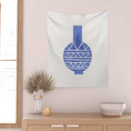 Linocut Vase #8 Wall Tapestry Gallery Image 2