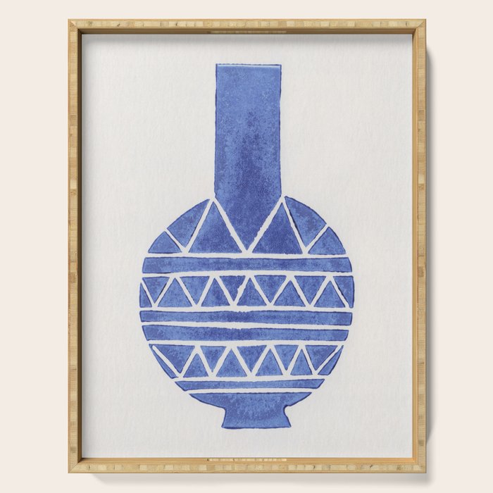 Linocut Vase #8 Serving Tray Gallery Image 1
