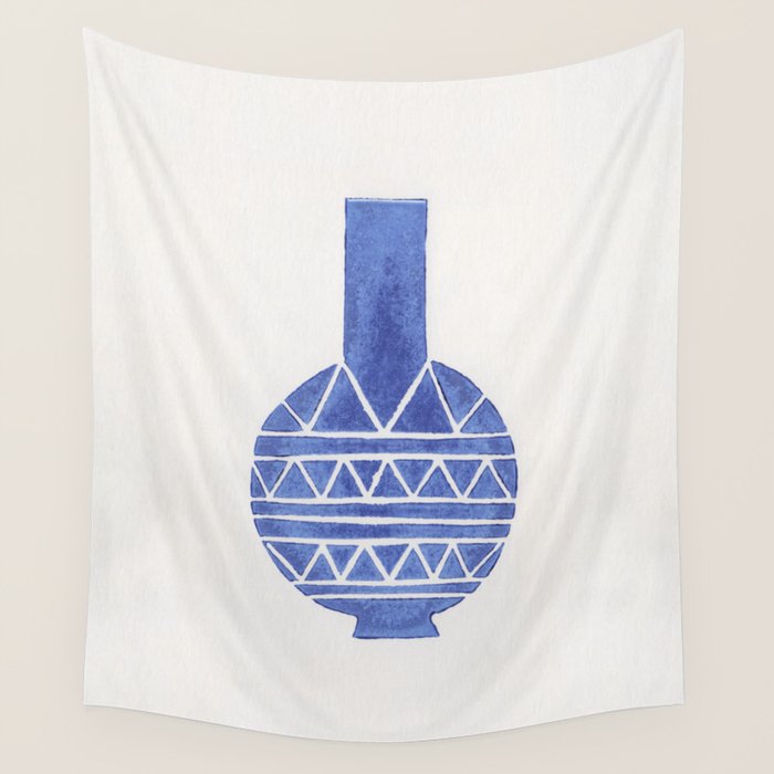 Linocut Vase #8 Wall Tapestry Gallery Image 1