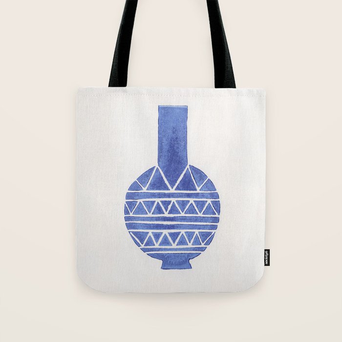 Linocut Vase #8 Tote Bag Gallery Image 1