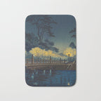 Tsuchiya Koitsu Vintage Japanese Woodblock Print Spring Blossom At Night t Bath Mat Gallery Image 1