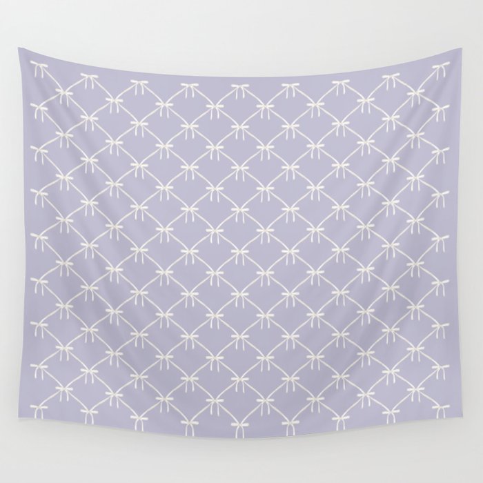 Bows & Ribbons Pattern XXXIV Pastel Lavender Purple  Wall Tapestry Gallery Image 4