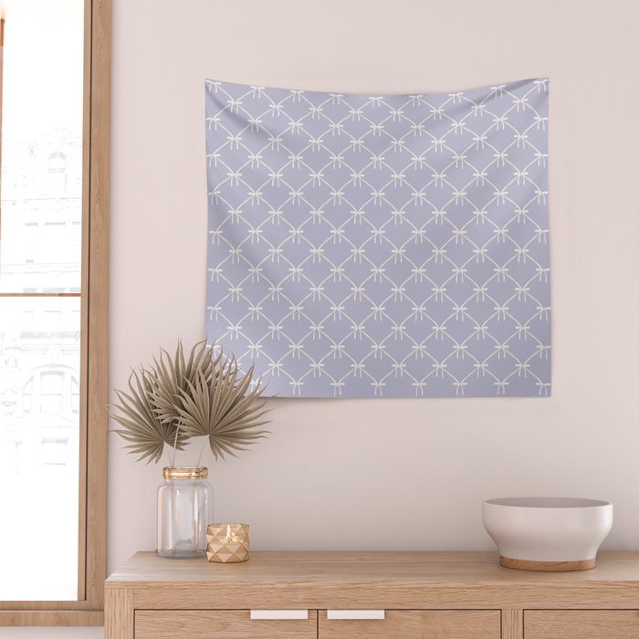 Bows & Ribbons Pattern XXXIV Pastel Lavender Purple  Wall Tapestry Gallery Image 2