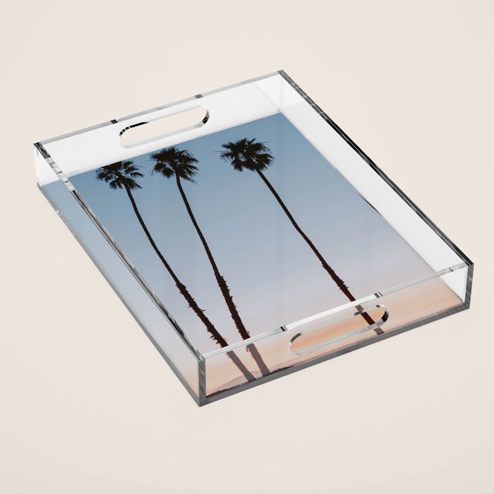 three palm trees iv / santa barbara, california Acrylic Tray Gallery Image 1
