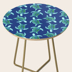 Save the Sea Turtles |Watercolor Blue Green| Renee Davis Side Table Gallery Image 2