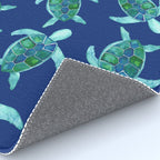 Save the Sea Turtles |Watercolor Blue Green| Renee Davis Rug Gallery Image 4