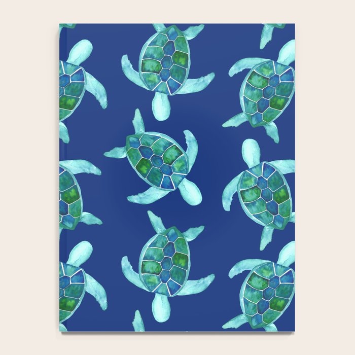Save the Sea Turtles |Watercolor Blue Green| Renee Davis Notebook Gallery Image 4