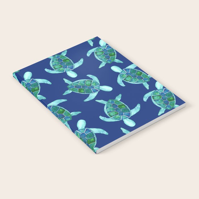 Save the Sea Turtles |Watercolor Blue Green| Renee Davis Notebook Gallery Image 2