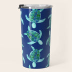 Save the Sea Turtles |Watercolor Blue Green| Renee Davis Travel Mug Gallery Image 3