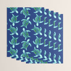 Save the Sea Turtles |Watercolor Blue Green| Renee Davis Wrapping Paper Gallery Image 3
