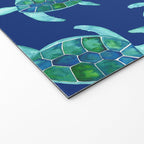 Save the Sea Turtles |Watercolor Blue Green| Renee Davis Welcome Mat Gallery Image 2