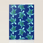 Save the Sea Turtles |Watercolor Blue Green| Renee Davis Stationery Card Gallery Image 2