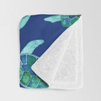 Save the Sea Turtles |Watercolor Blue Green| Renee Davis Throw Blanket Gallery Image 3