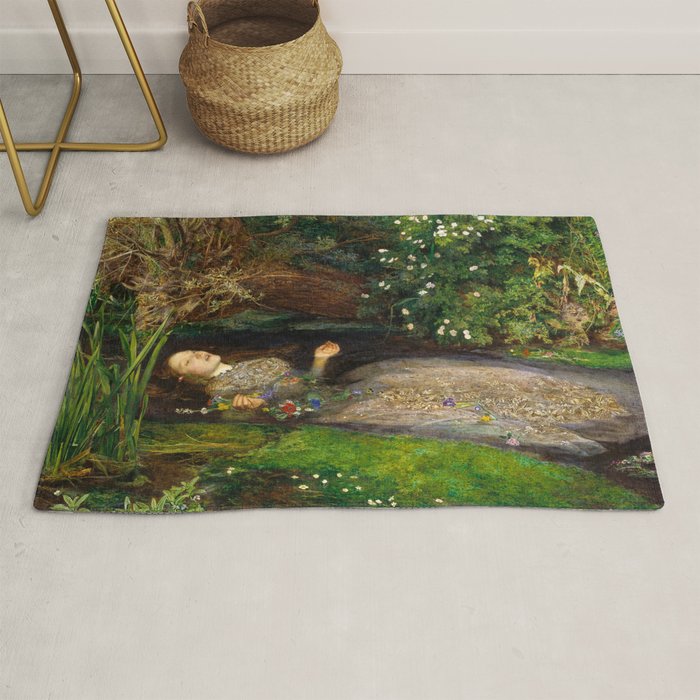 Ophelia Painting by John Everett Millais Rug Gallery Image 1