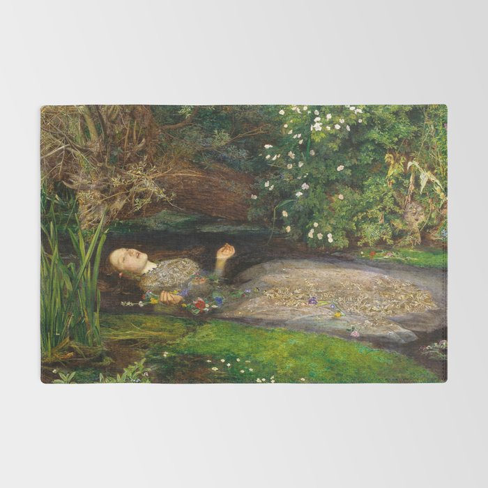 Ophelia Painting by John Everett Millais Rug Gallery Image 2