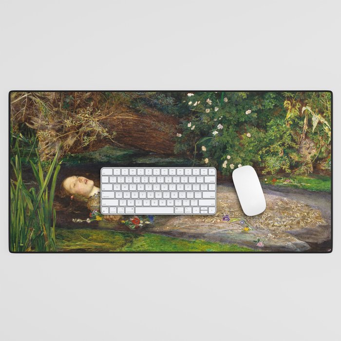 Ophelia Painting by John Everett Millais Desk Mat Gallery Image 1