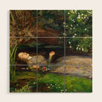 Ophelia Painting by John Everett Millais Wood Wall Art Gallery Image 1