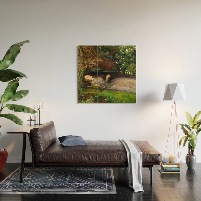 Ophelia Painting by John Everett Millais Wood Wall Art Gallery Image 2