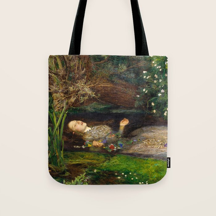 Ophelia Painting by John Everett Millais Tote Bag Gallery Image 1