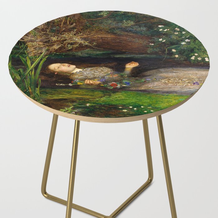 Ophelia Painting by John Everett Millais Side Table Gallery Image 2