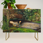 Ophelia Painting by John Everett Millais Credenza Gallery Image 1