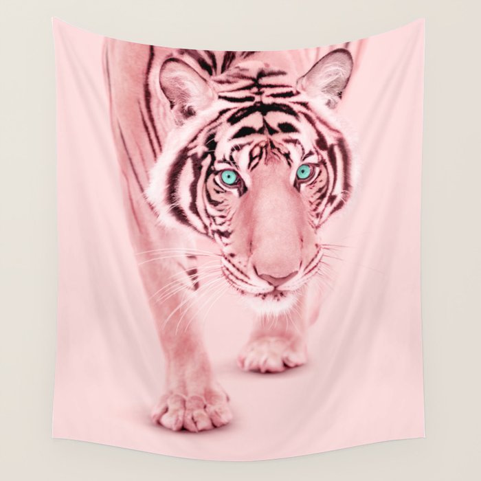 PINK TIGER Wall Tapestry Gallery Image 1