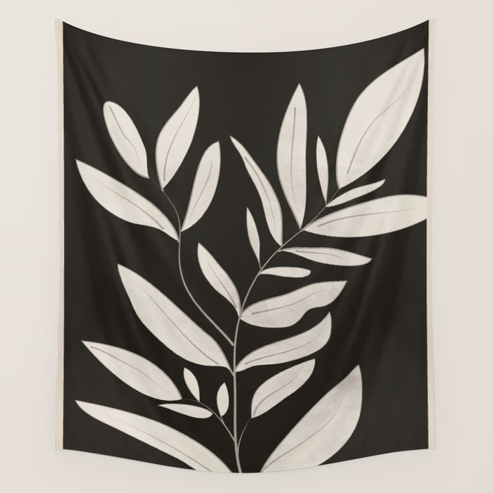 Minimalist plants and leaves Art 3 Wall Tapestry Gallery Image 4