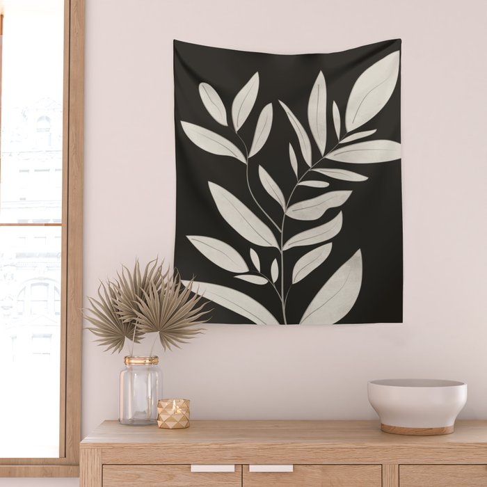 Minimalist plants and leaves Art 3 Wall Tapestry Gallery Image 2