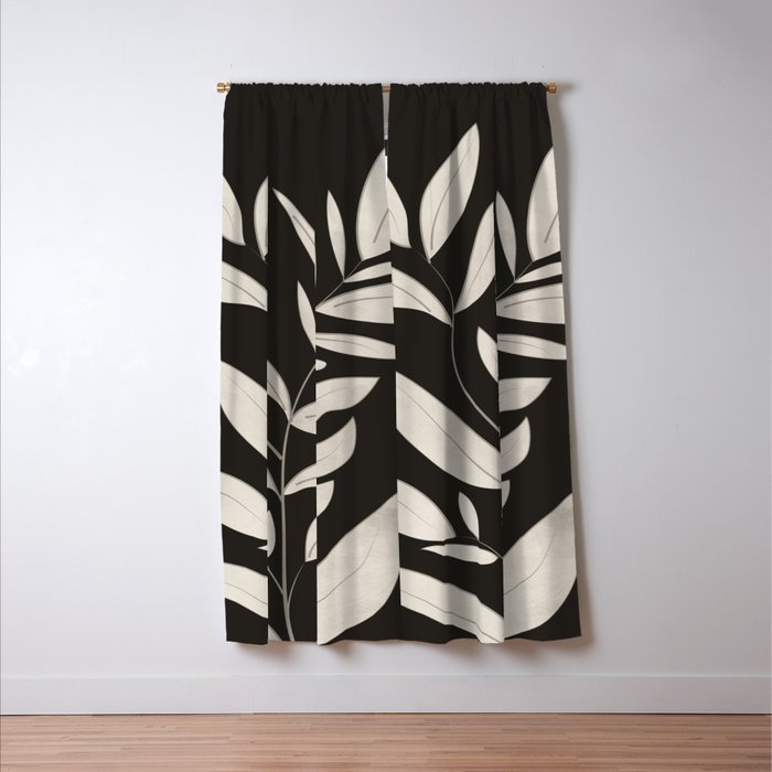 Minimalist plants and leaves Art 3 Window Curtain Gallery Image 3