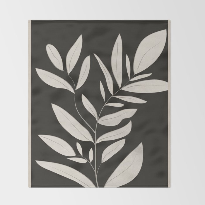 Minimalist plants and leaves Art 3 Throw Blanket Gallery Image 2