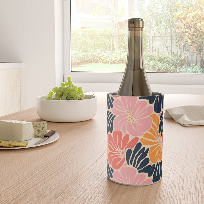 Abstract vintage flower art pattern Wine Chiller Gallery Image 4